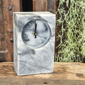 Grey Marble Clock