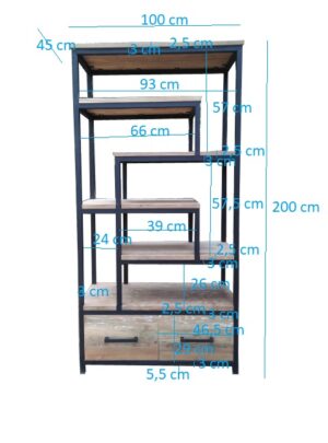 Wandkast Teakhout Marly 150 cm