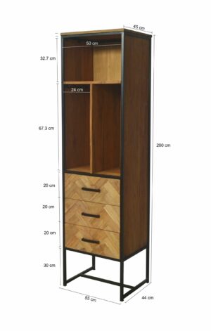 Teakhouten Wandkast Blesch 55cm