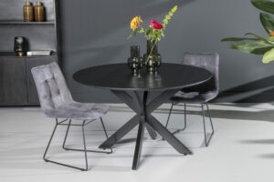 Eetkamertafel rond Acasia Black 120-130 cm