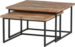 Nero vierkante salontafel, set van 2, medium