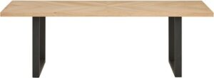 Oak Eetkamertafel 200-300cm met houten rand en U-poot
