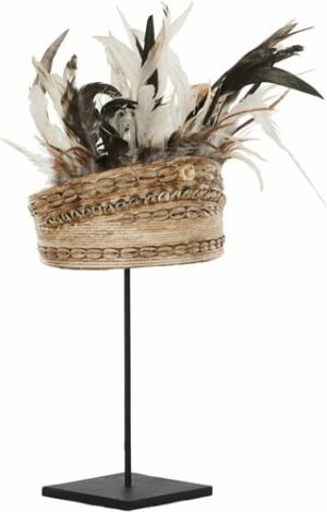 Balinese helmet with shell and feather